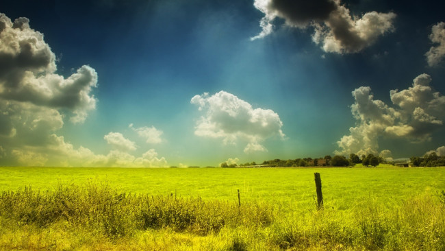 Обои картинки фото glamour, day, природа, поля, свет, трава, поле, облака