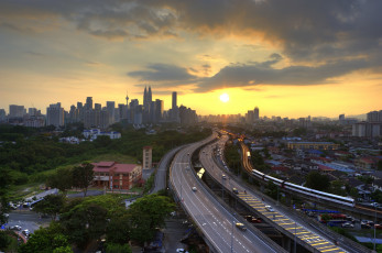 Картинка города куала лумпур малайзия небоскребы дорога