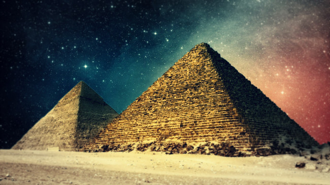 Обои картинки фото города, исторические, архитектурные, памятники, пирамиды, звезды, небо