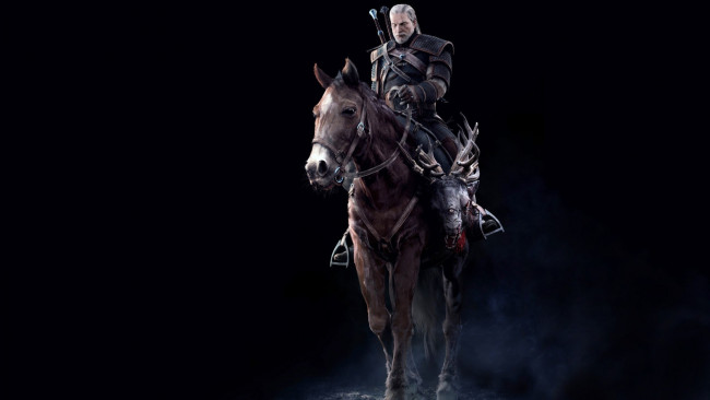 Обои картинки фото видео, игры, the, witcher, wild, hunt, лошадь, воин