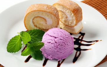 Картинка еда мороженое +десерты мята рулет лакомство десерт