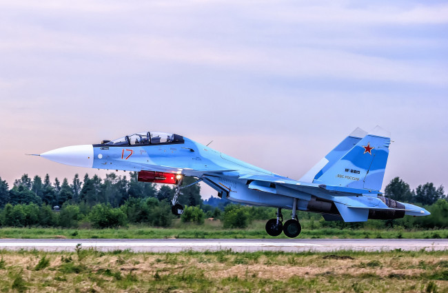 Обои картинки фото su-30sm, авиация, боевые самолёты, россия, ввс