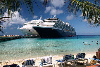 Картинка корабли лайнеры круиз пляж пальмы