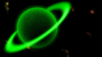 Картинка космос сатурн тёмный зелёный