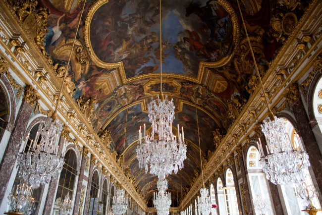Обои картинки фото версаль, интерьер, дворцы, музеи, роспись, люстры