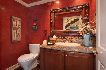 Картинка интерьер ванная+и+туалетная+комнаты туалет раковина цветы стиль дизайн
