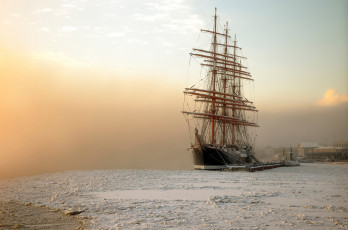 Картинка корабли парусники санкт-петербург барк седов январь мороз