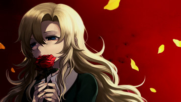Картинка аниме ib mary арт портрет роза цветок блондинка девушка