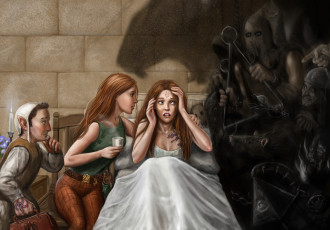 Картинка фэнтези красавицы+и+чудовища привидения кошмар девушки ужас