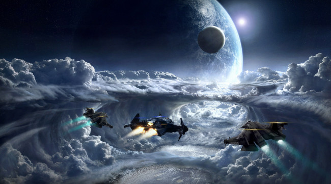 Обои картинки фото видео игры, star citizen, космический, корабль, вселенная, полет