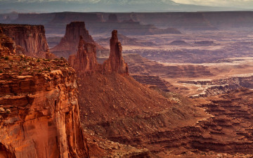 Картинка природа горы mesa arch панорама скалы камни долина сша canyonlands national park каньон