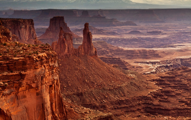 Обои картинки фото природа, горы, mesa, arch, панорама, скалы, камни, долина, сша, canyonlands, national, park, каньон
