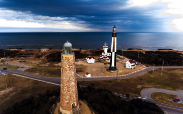 обоя cape henry lighthouse, virginia beach, us, природа, маяки, cape, henry, lighthouse, virginia, beach