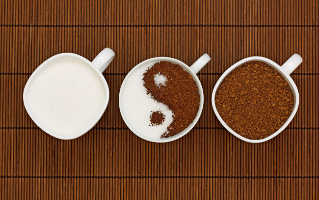 Обои картинки фото еда, кофе, кофейные, зёрна, чашки, сахар