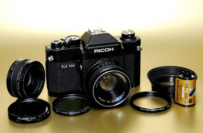 Обои картинки фото ricoh, slx, 500, бренды, другое, зеркальный, механический, пленочный, фотоаппарат