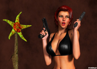 Картинка 3д+графика фантазия+ fantasy оружие взгляд девушка