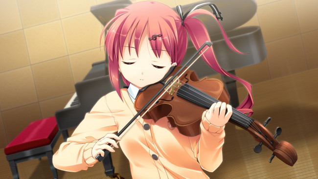 Обои картинки фото аниме, музыка, скрипка, девочка, арт, takoyaki, roast, nonomiya, ai, shunki, gentei, poco-a-poco