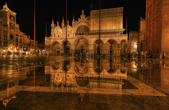 Обои картинки фото города, венеция , италия, площадь, дворец