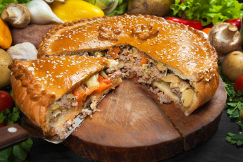 Картинка еда пироги овощи пирог грибы мясной