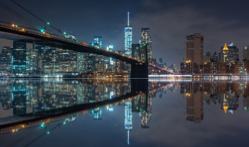 Картинка manhattan +new+york города нью-йорк+ сша небоскребы ночь панорама