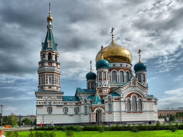 Обои картинки фото успенский собор омск, города, - православные церкви,  монастыри, храм, россия, омск, успенский, собор
