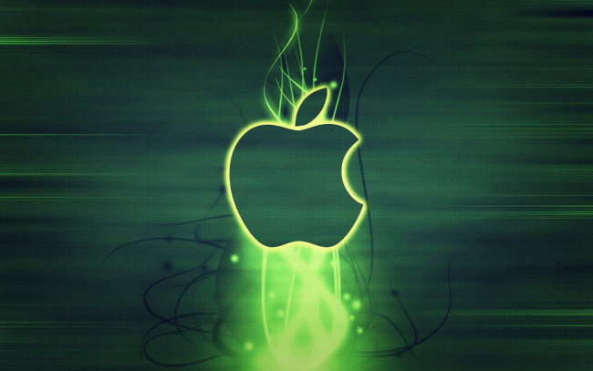 Обои картинки фото компьютеры, apple, свечение, логотип, яблоко, бренд