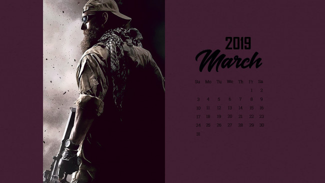 Обои картинки фото календари, видеоигры, борода, бейсболка, очки, оружие, мужчина