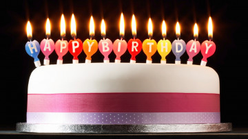 Картинка праздничные день+рождения торт свечи надпись