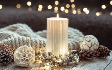 Картинка праздничные новогодние+свечи шишки свеча огонек