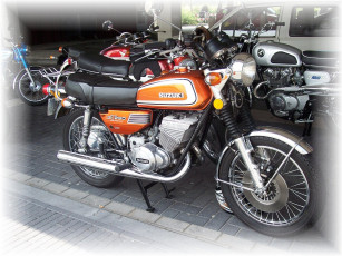обоя suzuki, gt250, ramair, uit, 1975, мотоциклы