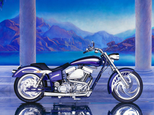 Обои картинки фото 1996, purple, and, black, custom, мотоциклы, customs