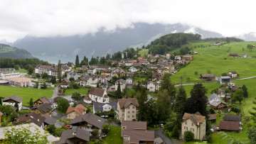 обоя швейцария, швиц, моршах, города, панорамы, городок, горы
