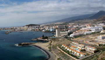 Картинка los cristianos испания тенерифе города панорамы море дома