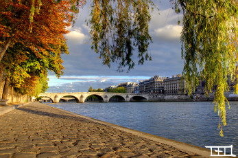 обоя города, париж, франция, мост