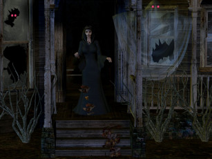 Картинка 3д+графика фантазия+ fantasy фон взгляд девушка лестница