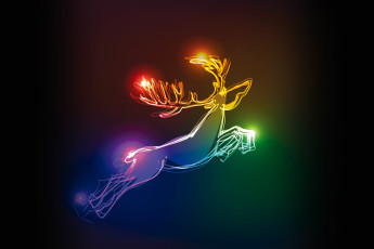 Картинка рисованное праздники олень deer christmas colors xmas рождество neon
