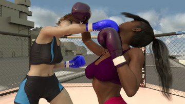 Картинка 3д+графика спорт+ sport фон взгляд девушки ринг бокс