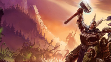 Картинка видео+игры world+of+warcraft персонажи воин книга молот