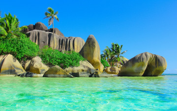 Картинка природа тропики песок summer palm пляж ocean sea paradise beach coast океан остров берег tropical солнце море