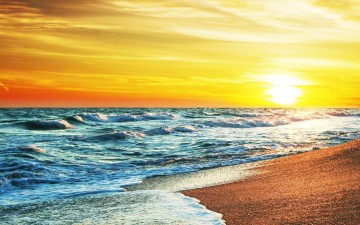 Картинка природа восходы закаты песок берег небо закат пляж