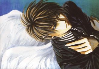 Картинка аниме angel+sanctuary setsuna mudo руки галстук пиджак крылья парень art angel sanctuary kaori yuki обитель ангела