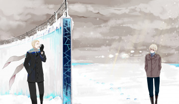 Картинка аниме hetalia +axis+powers германия россия пани снег зима