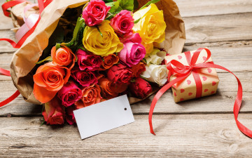 Картинка цветы букеты +композиции розы gift bouquet roses подарок букет красивые