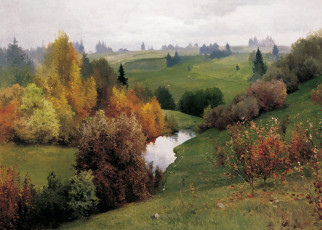 Картинка рисованное живопись овраг пейзаж андрей шильдер масло природа картина холст