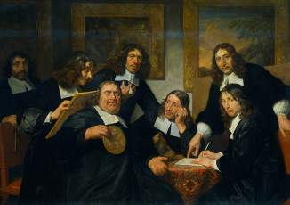 Картинка рисованное живопись картина портрет Ян де брай Члены управления гильдии святого луки в харлеме