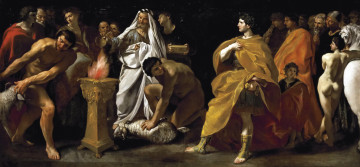 Картинка рисованное живопись картина джованни ланфранко торжественное жертвоприношение римского императора