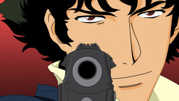 Картинка аниме cowboy+bebop spike spiegel мужчина оружие пистолет взгляд