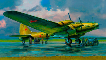Картинка авиация 3д рисованые v-graphic пе-8