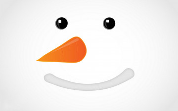 обоя рисованное, минимализм, снеговик, лицо, глаза, морковка, улыбка