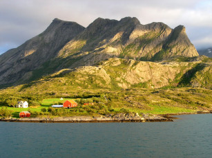 Картинка норвегия нурланн природа горы река